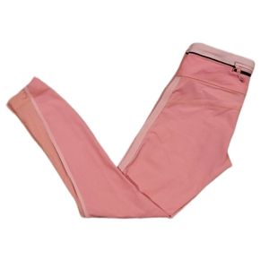 Lululemon Athletica Orange Pink Capri Stretch Pants with Mesh Sides